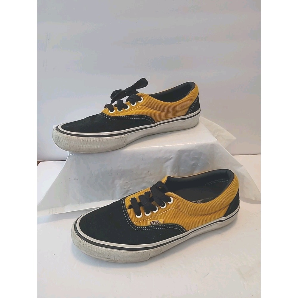 Vans‎ Ultracush Pro Yellow Corduroy Black Suede Size 7.5 Men
